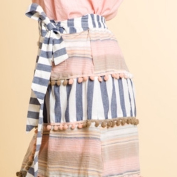 Pom Pom Striped Skirt - Picture 3 of 6